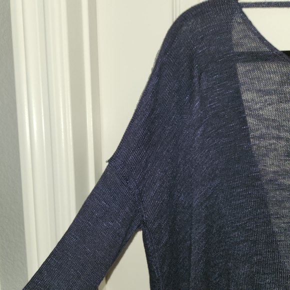 FREE PEOPLE Shadow Hacci Open Back Sweater in Navy Blue Size XS - Picture 9 of 9